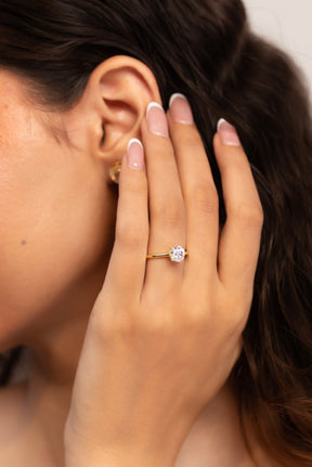 1 Carat Round Cut Diamond Hidden Halo Ring - Evara Jewelry LLC