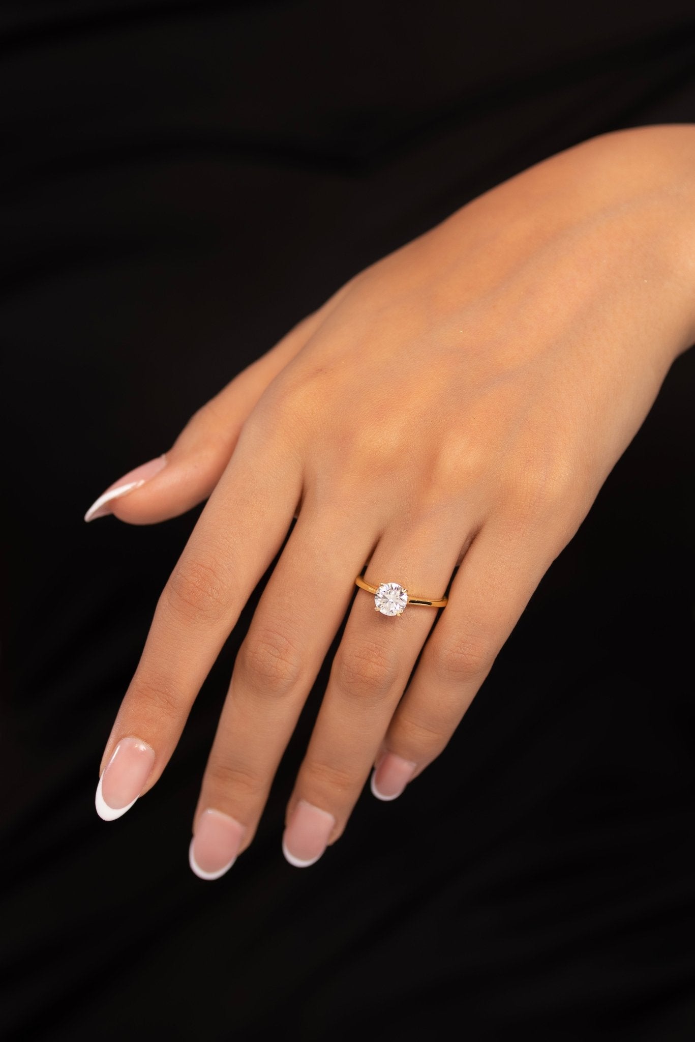 1 Carat Round Cut Diamond Hidden Halo Ring - Evara Jewelry LLC