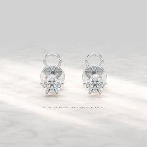 1 Carat Solitaire Lab Grown Diamond Studs Earrings - Evara Jewelry LLC