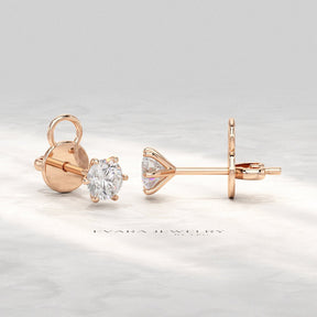 1 Carat Solitaire Lab Grown Diamond Studs Earrings - Evara Jewelry LLC