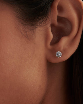 1 Carat Solitaire Lab Grown Diamond Studs Earrings - Evara Jewelry LLC