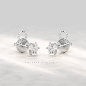 1 Carat Solitaire Lab Grown Diamond Studs Earrings - Evara Jewelry LLC