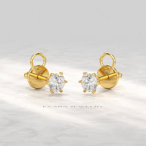 1 Carat Solitaire Lab Grown Diamond Studs Earrings - Evara Jewelry LLC
