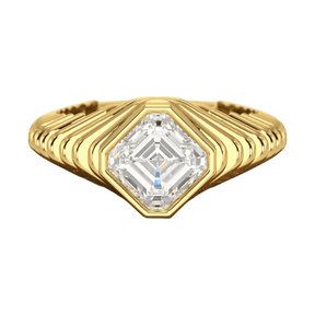 1.50 Carat Asscher Cut Diamond Chunky Bombe Ring