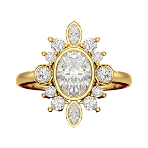 1.72 TCW Oval Diamond Art Deco Wedding Ring