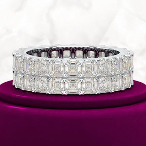 10 Carat Asscher Cut Diamond Wedding Band - Evara Jewelry LLC