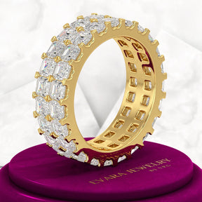 10 Carat Asscher Cut Diamond Wedding Band - Evara Jewelry LLC