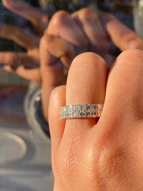 10 Carat Asscher Cut Diamond Wedding Band - Evara Jewelry LLC