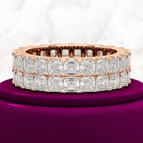 10 Carat Asscher Cut Diamond Wedding Band - Evara Jewelry LLC