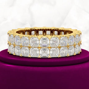 10 Carat Asscher Cut Diamond Wedding Band - Evara Jewelry LLC