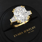 10 Carat Elongated Cushion Cut Diamond Engagement Ring - Evara Jewelry LLC