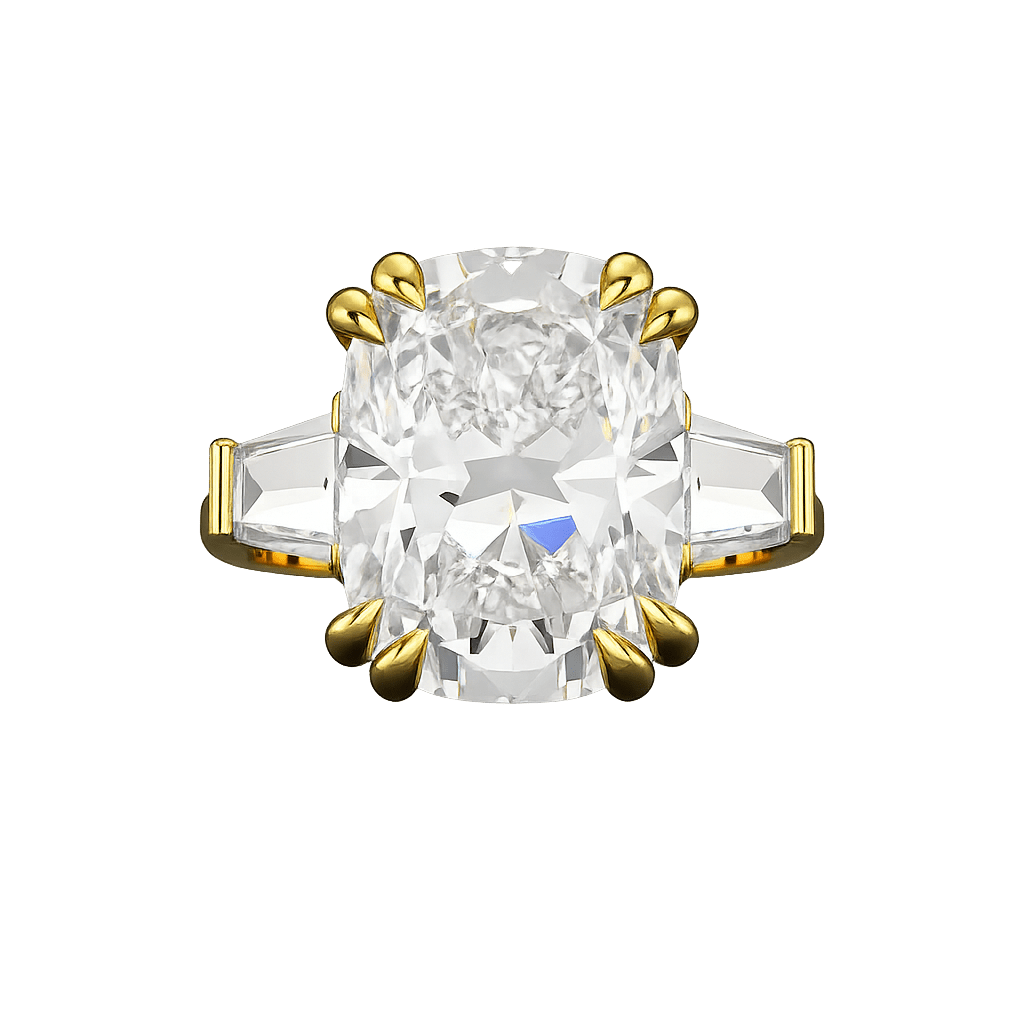 10 Carat Elongated Cushion Cut Diamond Engagement Ring - Evara Jewelry LLC