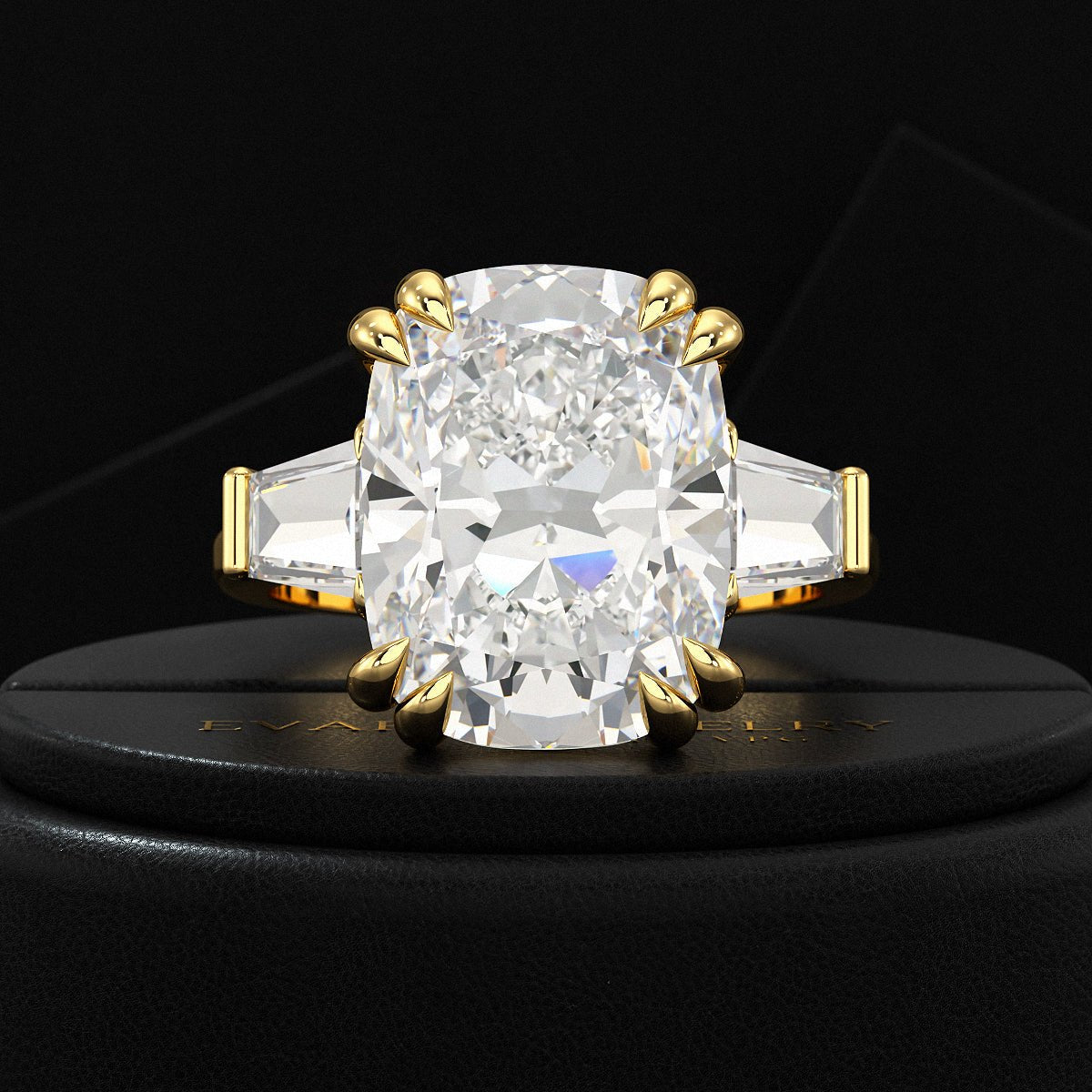 10 Carat Elongated Cushion Cut Diamond Engagement Ring - Evara Jewelry LLC