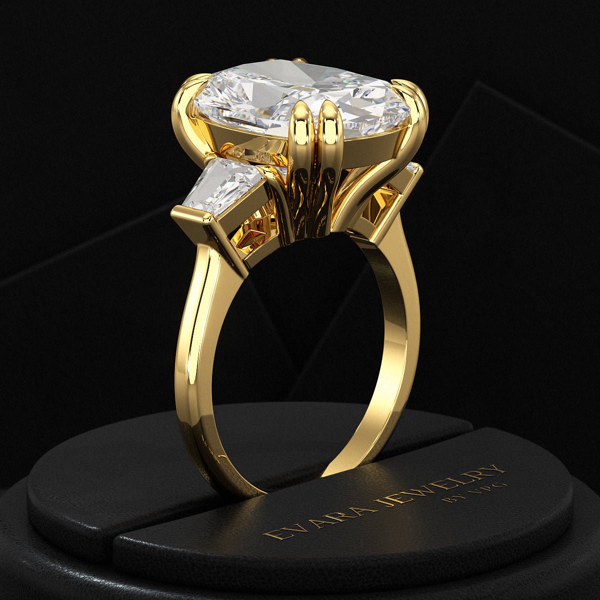 10 Carat Elongated Cushion Cut Diamond Engagement Ring - Evara Jewelry LLC