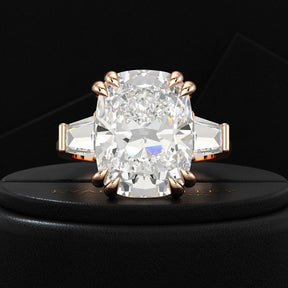 10 Carat Elongated Cushion Cut Diamond Engagement Ring - Evara Jewelry LLC