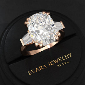 10 Carat Elongated Cushion Cut Diamond Engagement Ring - Evara Jewelry LLC