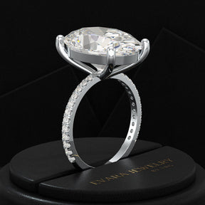 10 Carat Oval Cut Lab Grown Diamond Engagement Ring - Evara Jewelry LLC