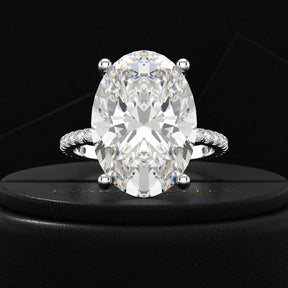 10 Carat Oval Cut Lab Grown Diamond Engagement Ring - Evara Jewelry LLC