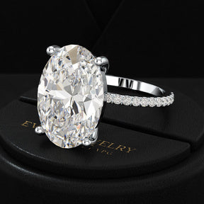 10 Carat Oval Cut Lab Grown Diamond Engagement Ring - Evara Jewelry LLC