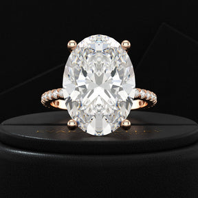 10 Carat Oval Cut Lab Grown Diamond Engagement Ring - Evara Jewelry LLC