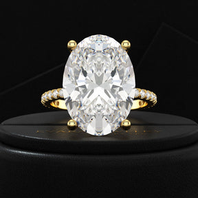 10 Carat Oval Cut Lab Grown Diamond Engagement Ring - Evara Jewelry LLC