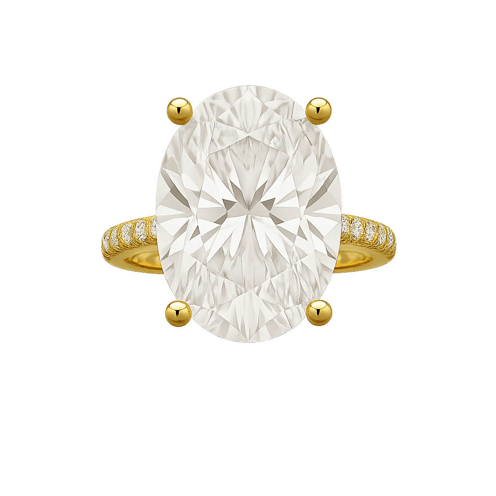 10 Carat Oval Cut Lab Grown Diamond Engagement Ring - Evara Jewelry LLC