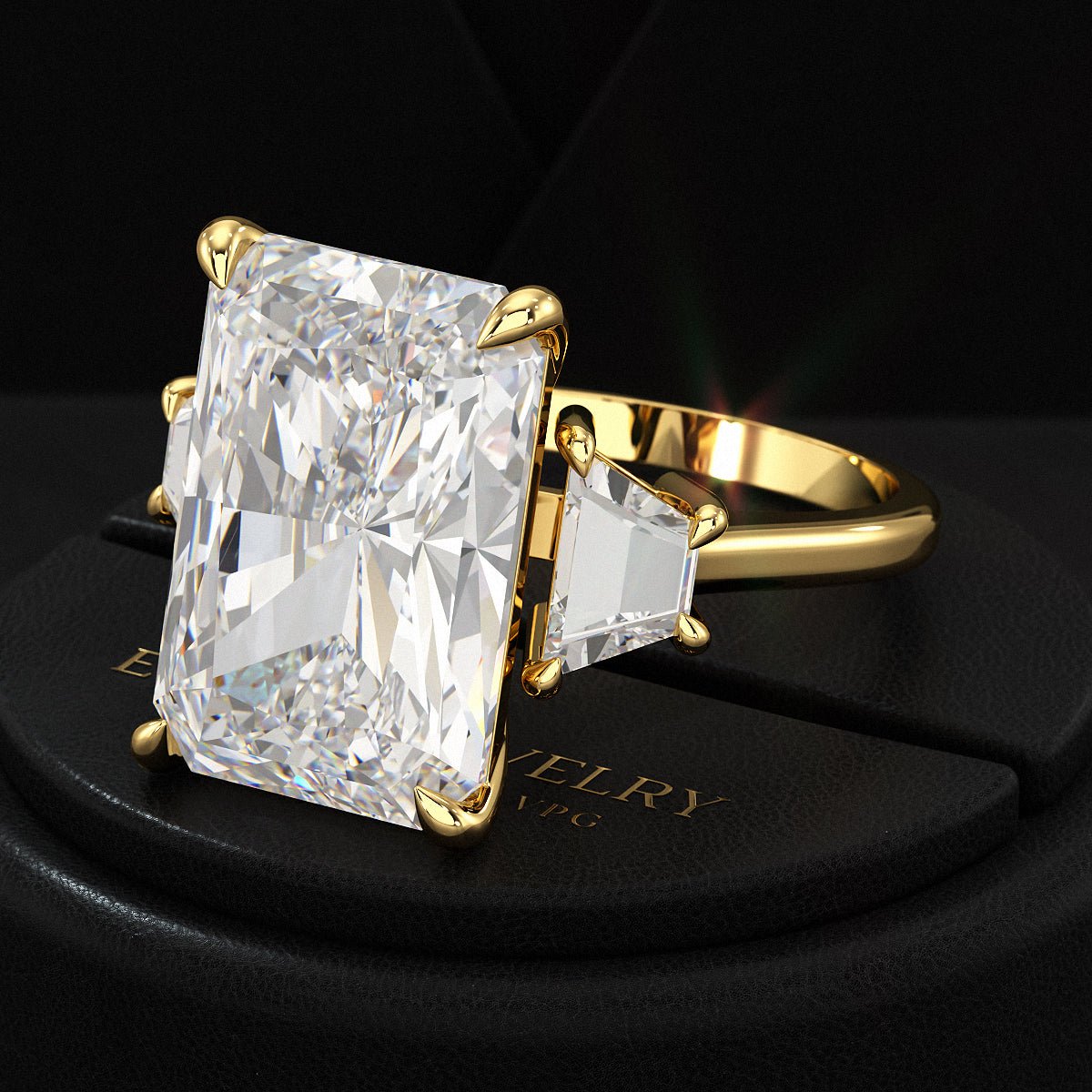 10 Carat Radiant Cut Diamond Engagement Ring - Evara Jewelry LLC