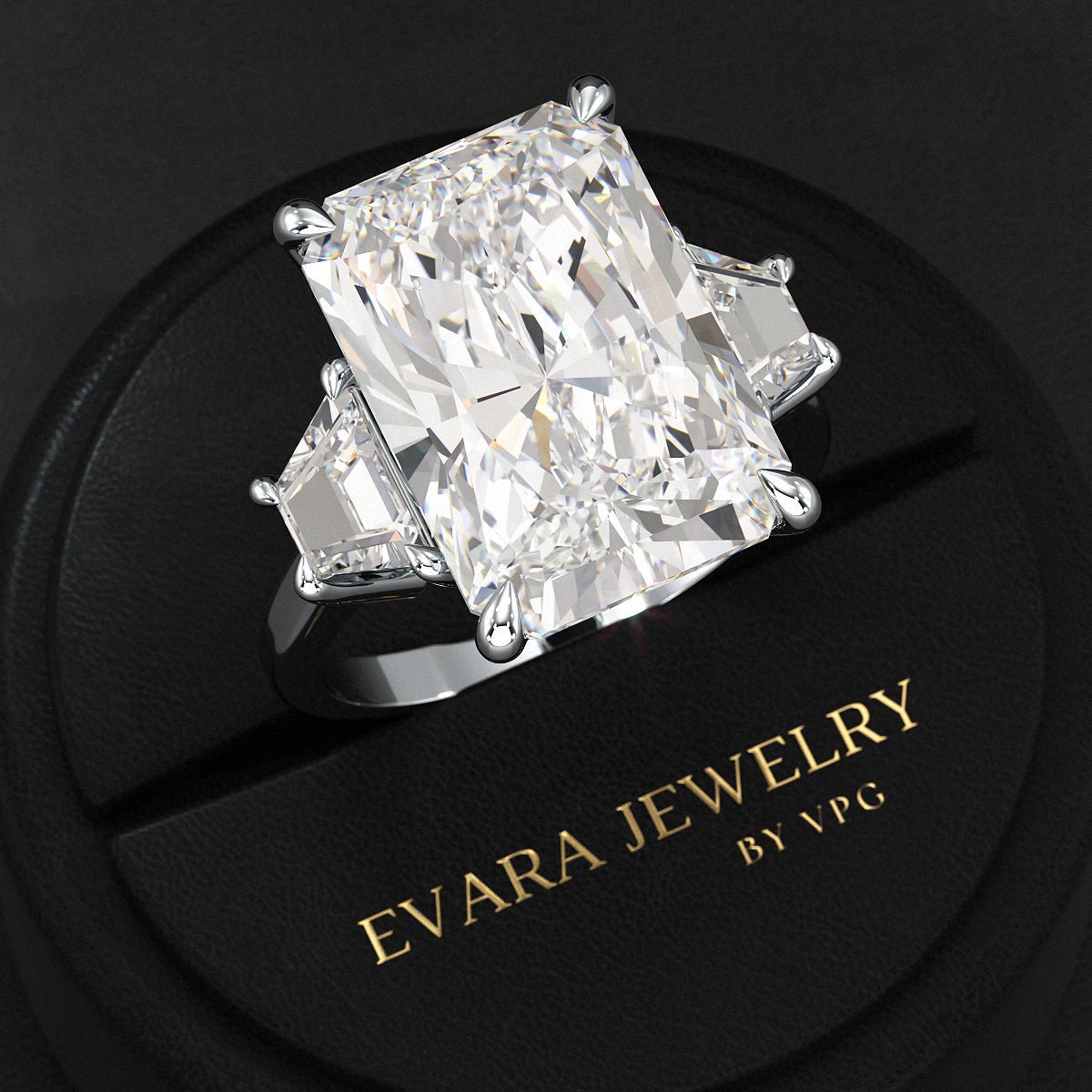 10 Carat Radiant Cut Diamond Engagement Ring - Evara Jewelry LLC