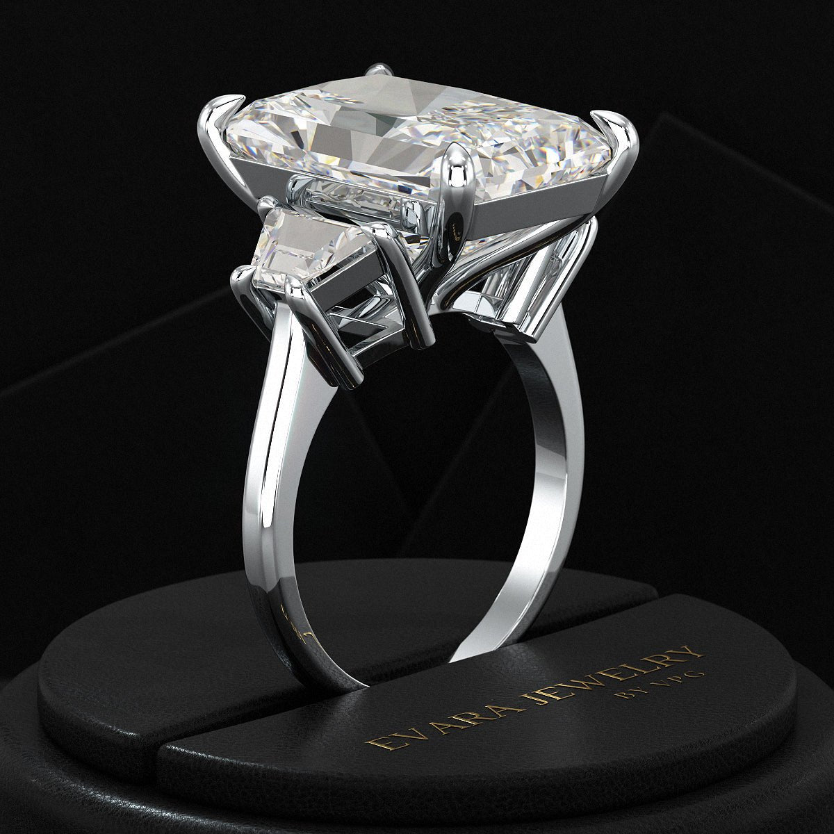 10 Carat Radiant Cut Diamond Engagement Ring - Evara Jewelry LLC