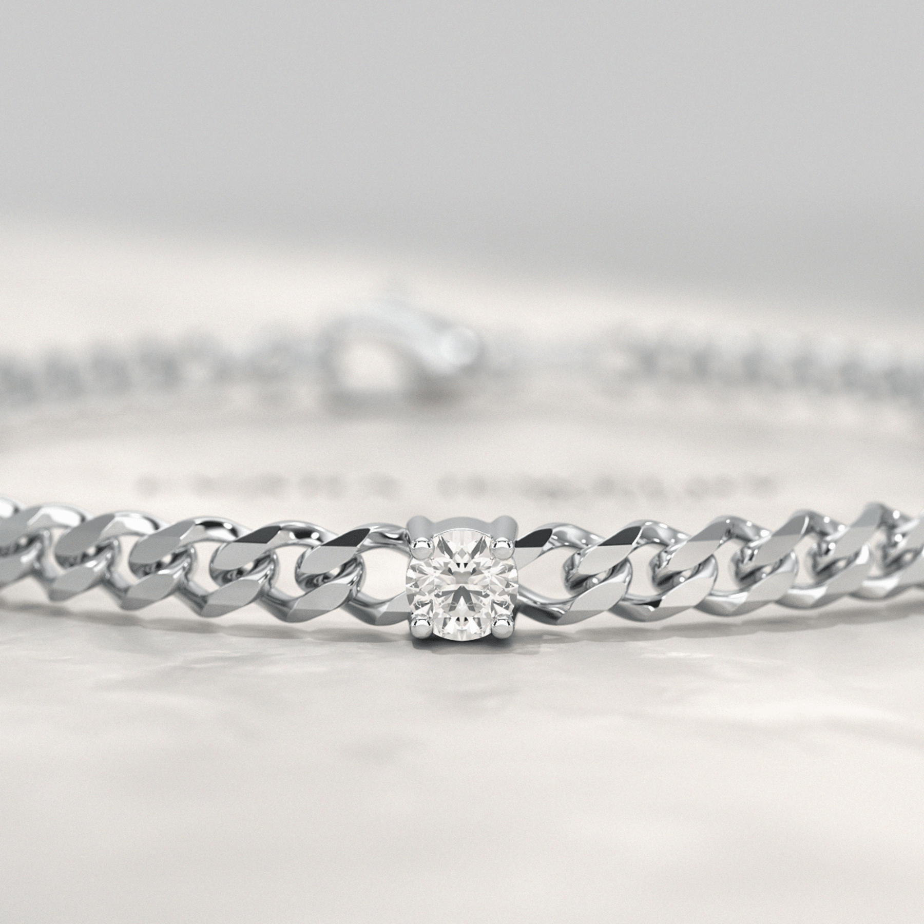 1.00 Carat Round Cut Diamond Cuban Chain Bracelet - Evara Jewelry LLC