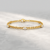 1.00 Carat Round Cut Diamond Cuban Chain Bracelet - Evara Jewelry LLC
