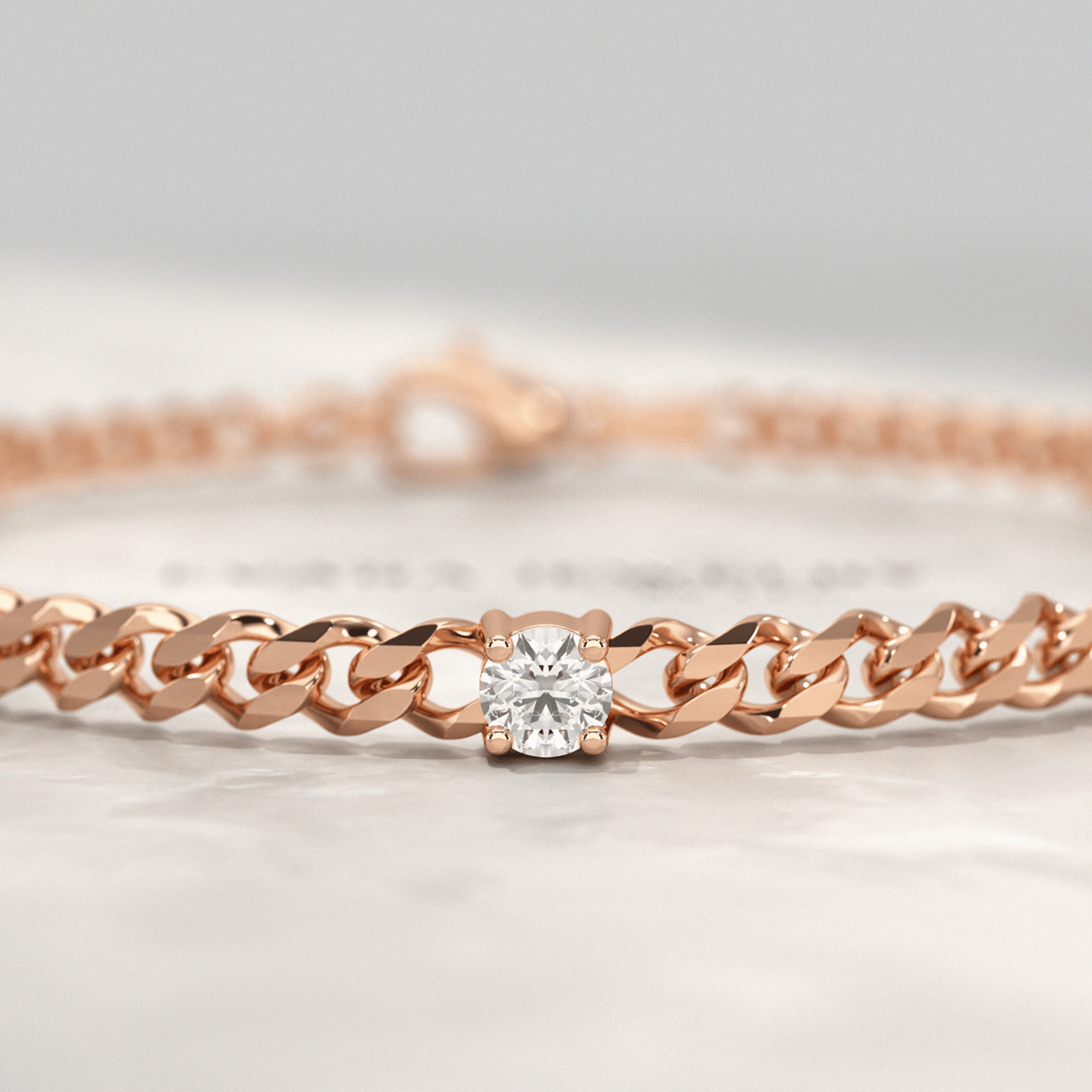 1.00 Carat Round Cut Diamond Cuban Chain Bracelet - Evara Jewelry LLC