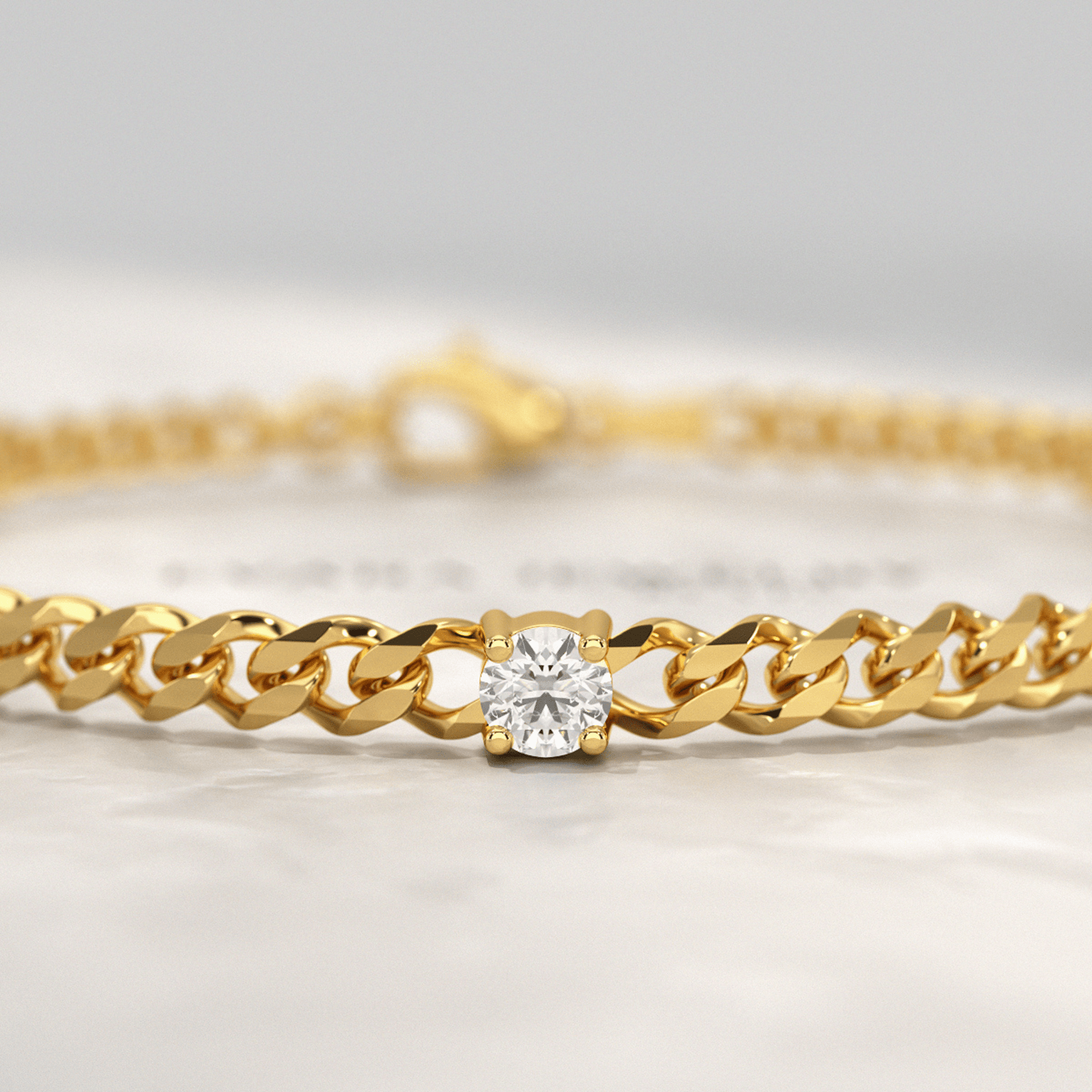 1.00 Carat Round Cut Diamond Cuban Chain Bracelet - Evara Jewelry LLC
