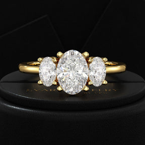 1.00 Carats Oval Cut Lab Grown Diamond Engagement Ring - Evara Jewelry LLC