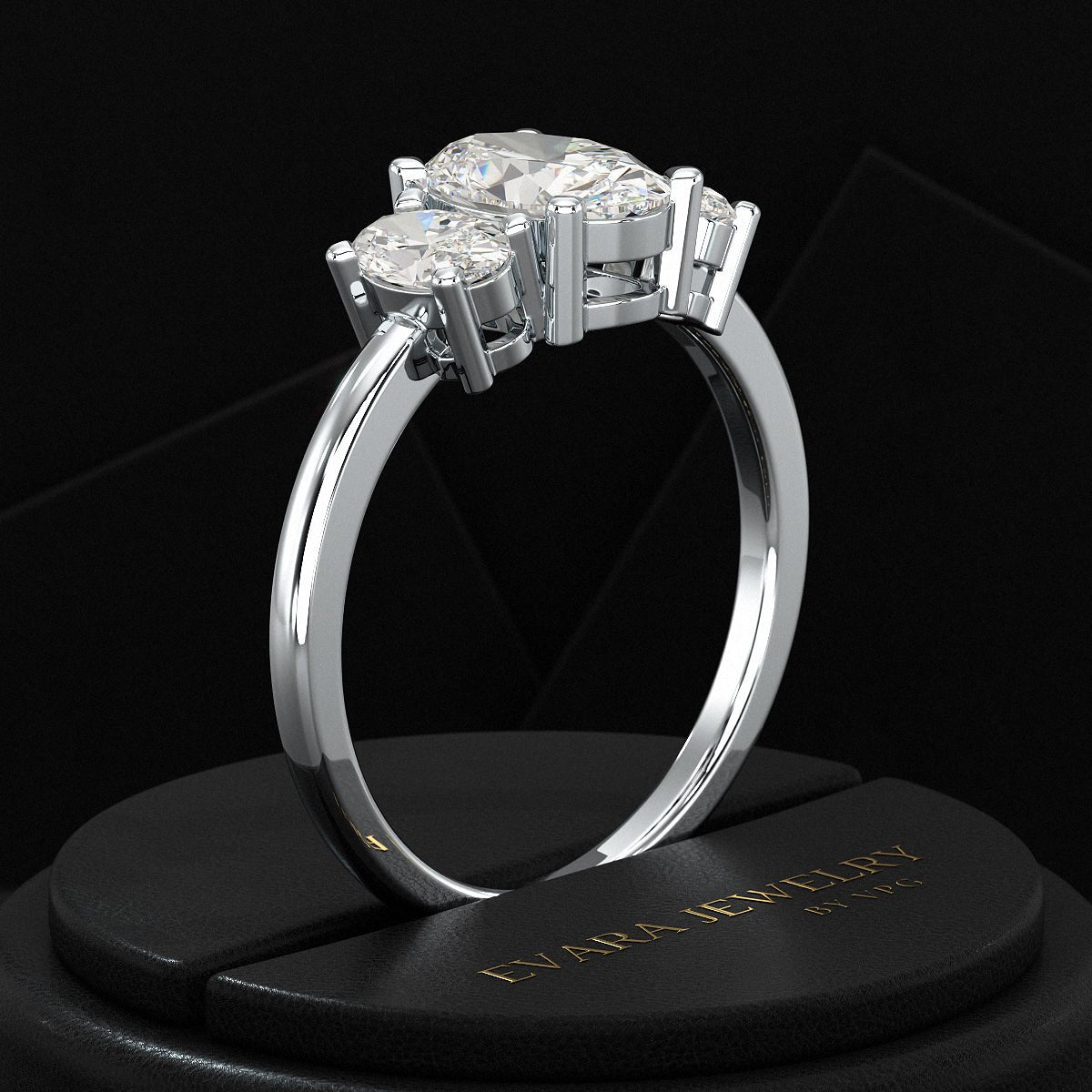 1.00 Carats Oval Cut Lab Grown Diamond Engagement Ring - Evara Jewelry LLC