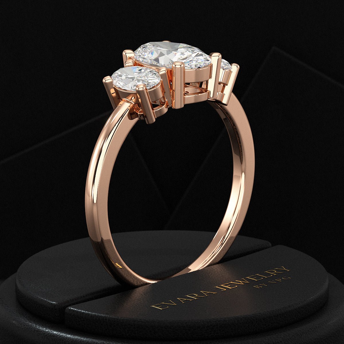 1.00 Carats Oval Cut Lab Grown Diamond Engagement Ring - Evara Jewelry LLC