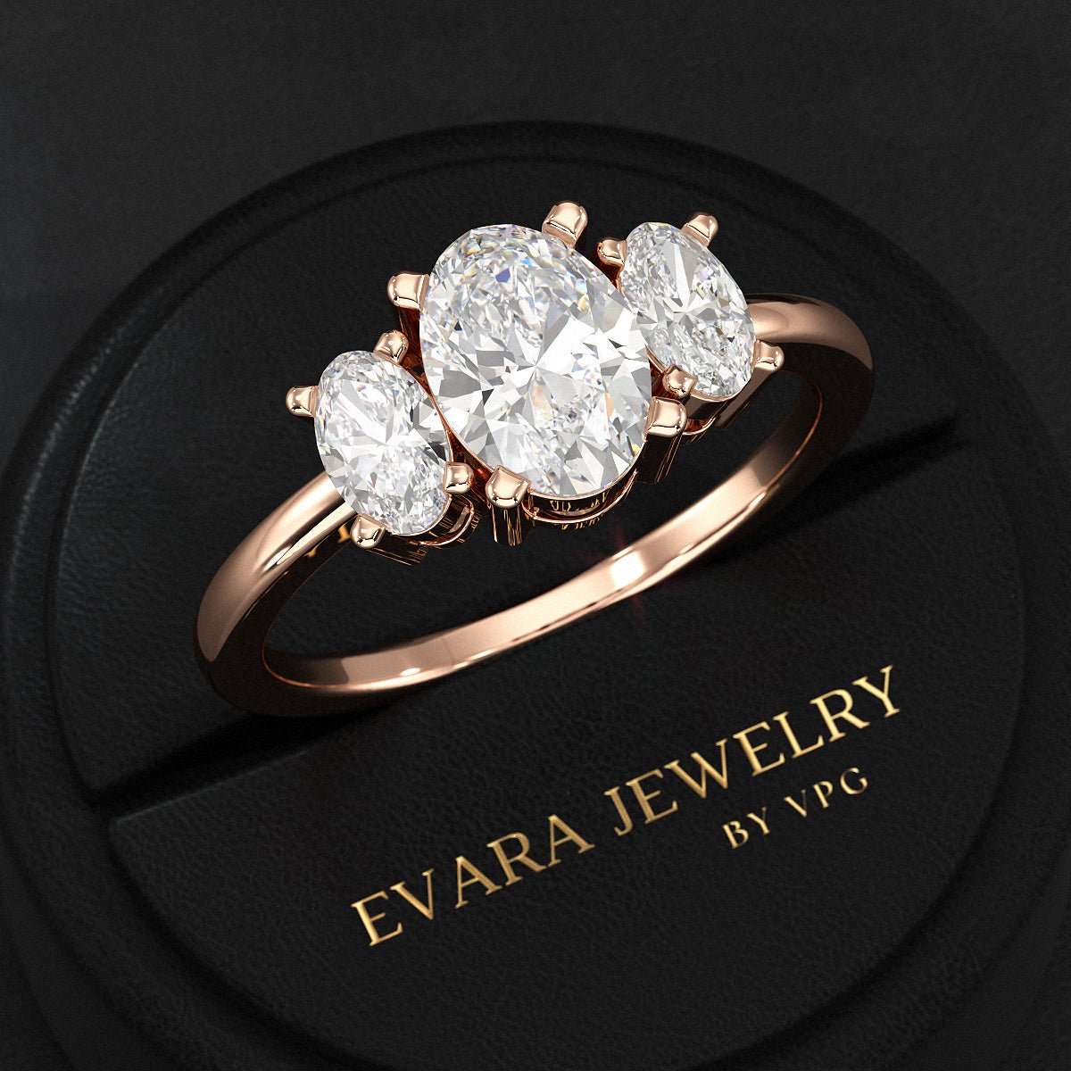 1.00 Carats Oval Cut Lab Grown Diamond Engagement Ring - Evara Jewelry LLC