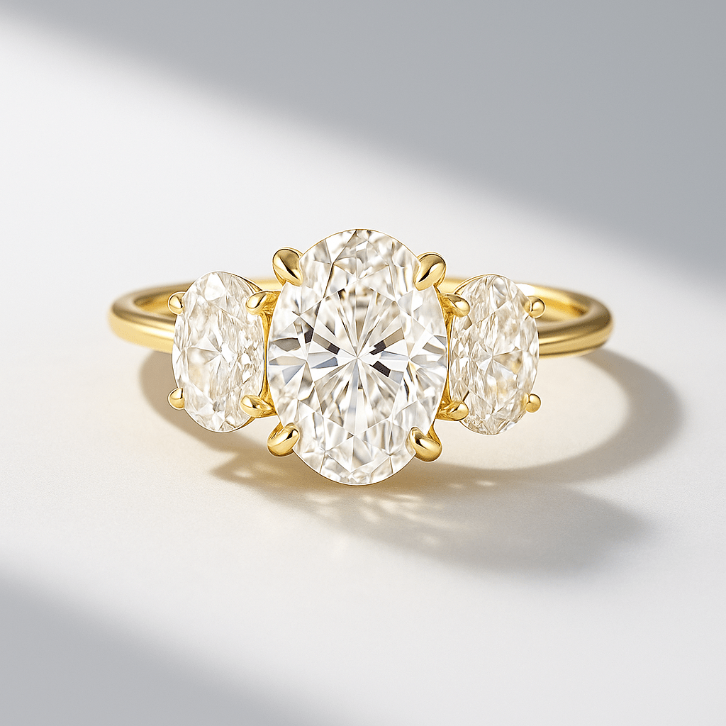 1.00 Carats Oval Cut Lab Grown Diamond Engagement Ring - Evara Jewelry LLC