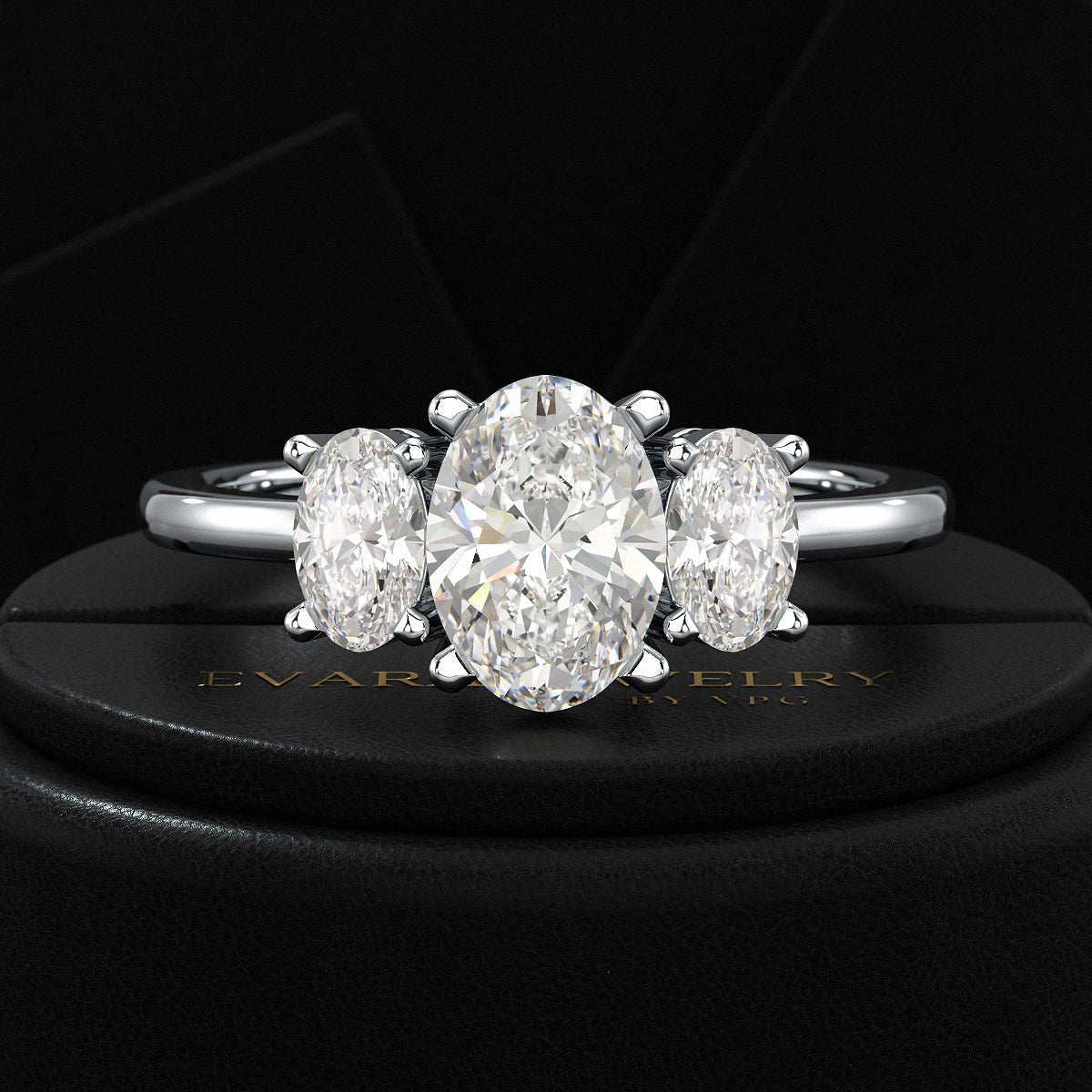 1.00 Carats Oval Cut Lab Grown Diamond Engagement Ring - Evara Jewelry LLC