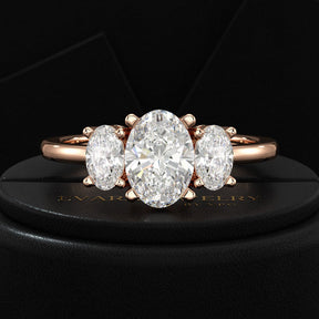 1.00 Carats Oval Cut Lab Grown Diamond Engagement Ring - Evara Jewelry LLC