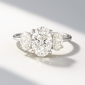 1.00 Carats Oval Cut Lab Grown Diamond Engagement Ring - Evara Jewelry LLC