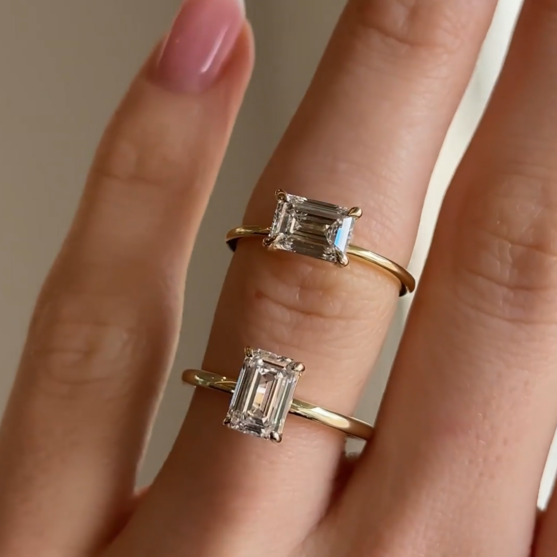 1.50 Carat East West Emerald Cut Wedding Ring