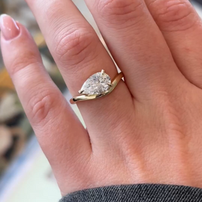 1.50 Carat Pear Cut East West Engagement Ring