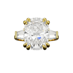 10 Carat Elongated Cushion Cut Diamond Engagement Ring