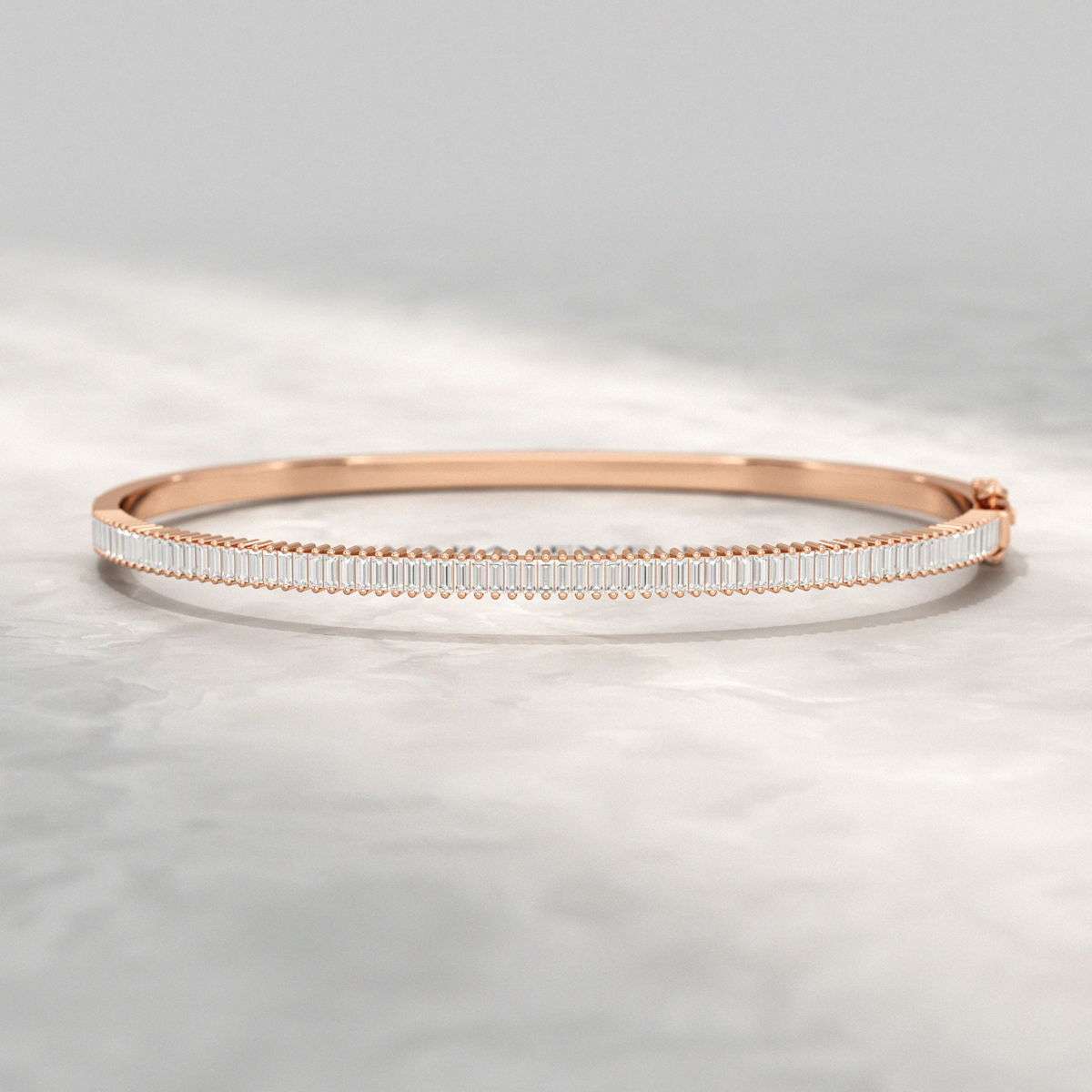 1.35 Carats Diamond Baguette Bangle Bracelet