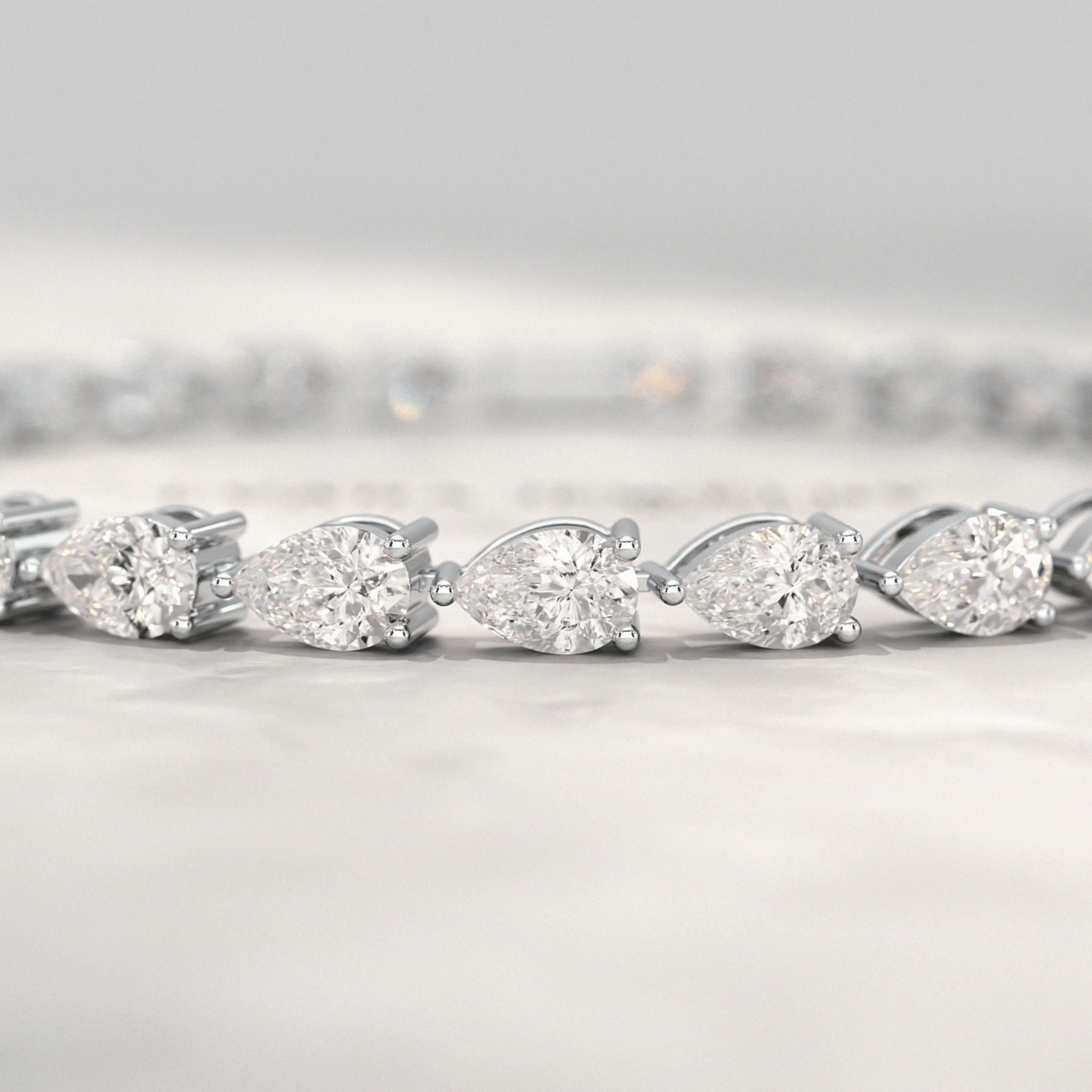 11 Carats Pear Cut Diamond Luxury Tennis Bracelet - Evara Jewelry LLC