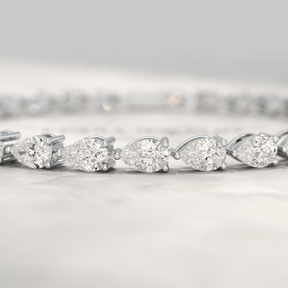 11 Carats Pear Cut Diamond Luxury Tennis Bracelet - Evara Jewelry LLC