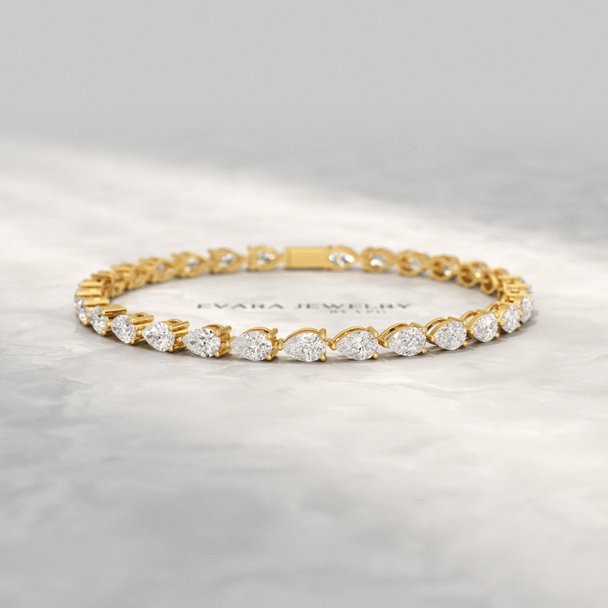 11 Carats Pear Cut Diamond Luxury Tennis Bracelet - Evara Jewelry LLC