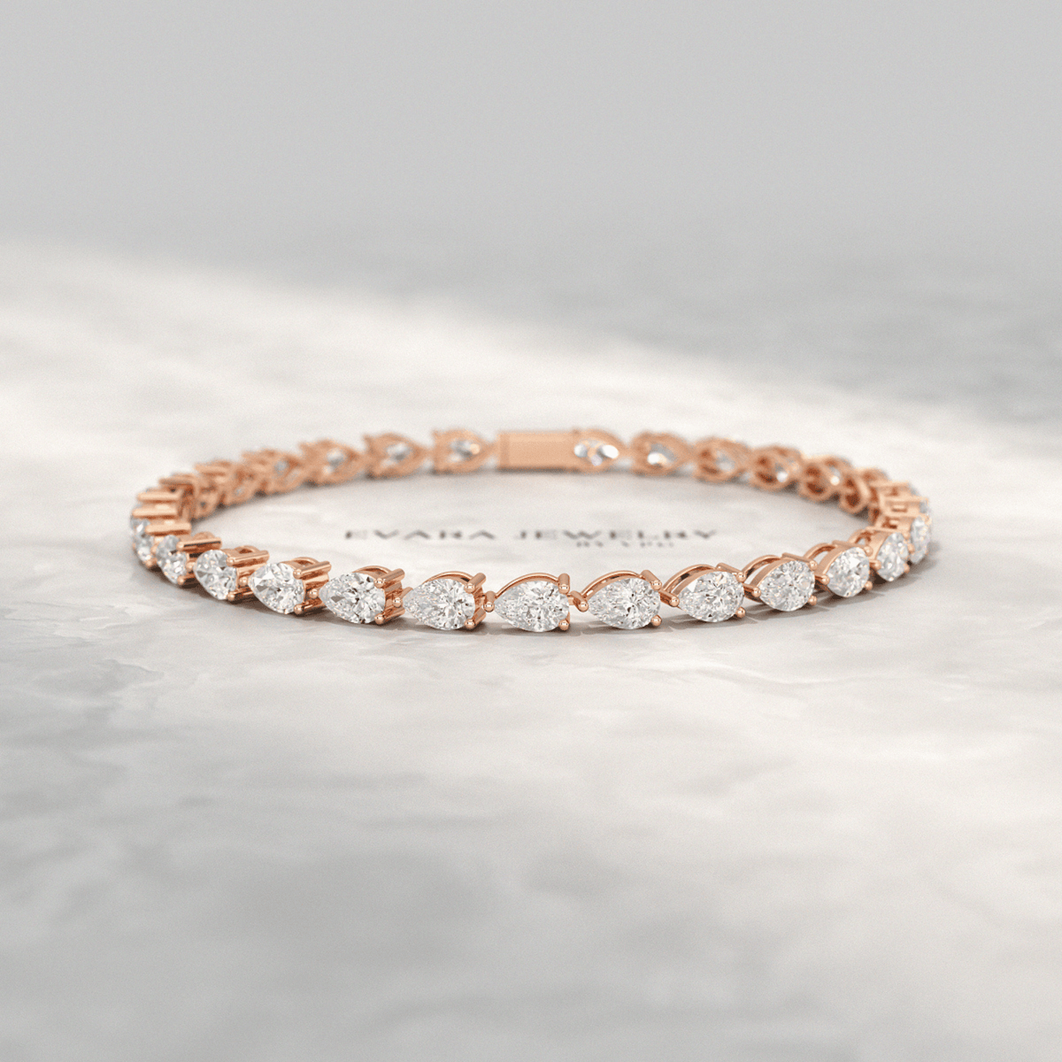 11 Carats Pear Cut Diamond Luxury Tennis Bracelet - Evara Jewelry LLC
