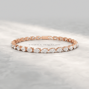 11 Carats Pear Cut Diamond Luxury Tennis Bracelet - Evara Jewelry LLC